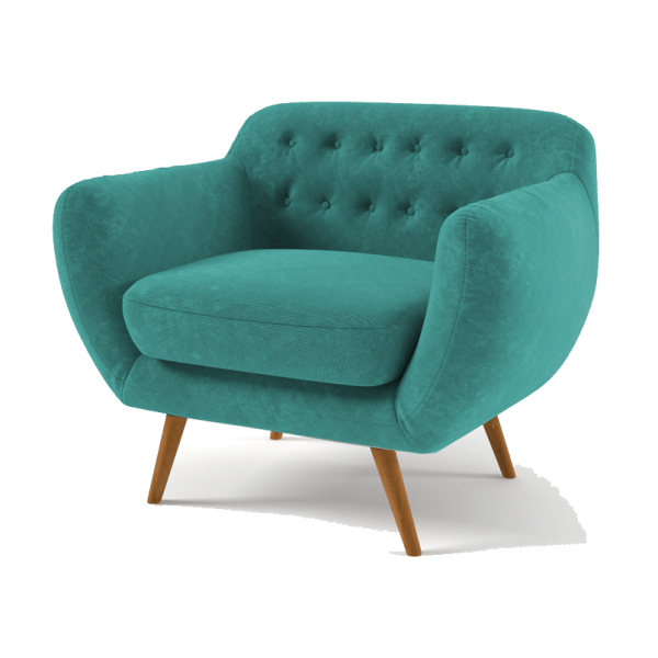 مبل تک نفره پایه چوب مدرن